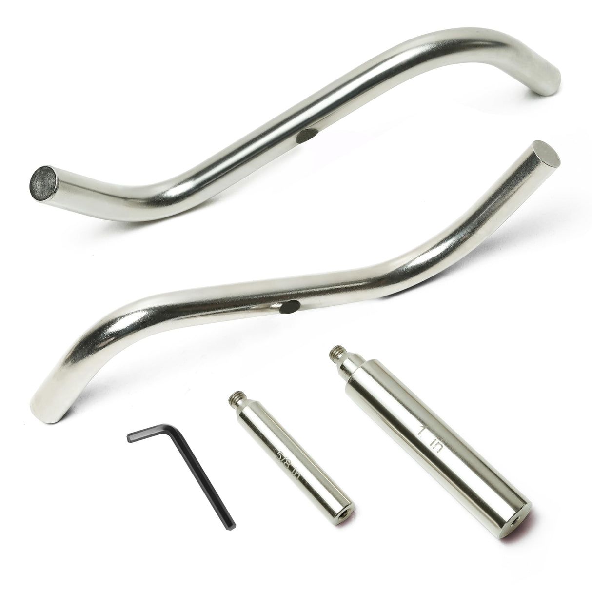 BMWOOD S Shaped Stainless Steel Tool Rest Set with 1" and 5/8" Stems for Woodturning Lathe Bowl Turning. BMWOOD