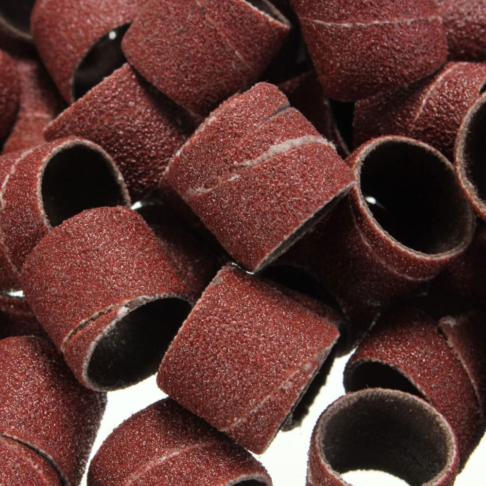 Yakamoz 132Pcs Sanding Drums Kit, 80 120 180 Grit Sanding Bands Mini Drum Sander Sleeves with 3mm Shank Drum Sanding Mandrels for Drill Dog Nail Grinder fits Dremel Rotary Tools YAKAMOZ
