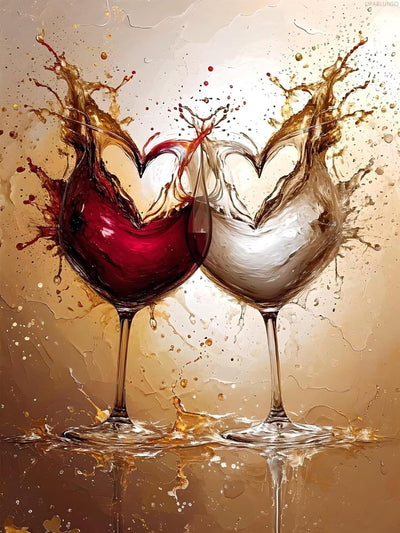 UPABLUNSO Diamond Painting Retro, 5D DIY Wine Glass Diamond Art Kits for Adults, Diamond Painting Kits for Beginner, Round Drill Gem Arts and Crafts for Adults, Diamond Art for Wall Decor 12x16inch