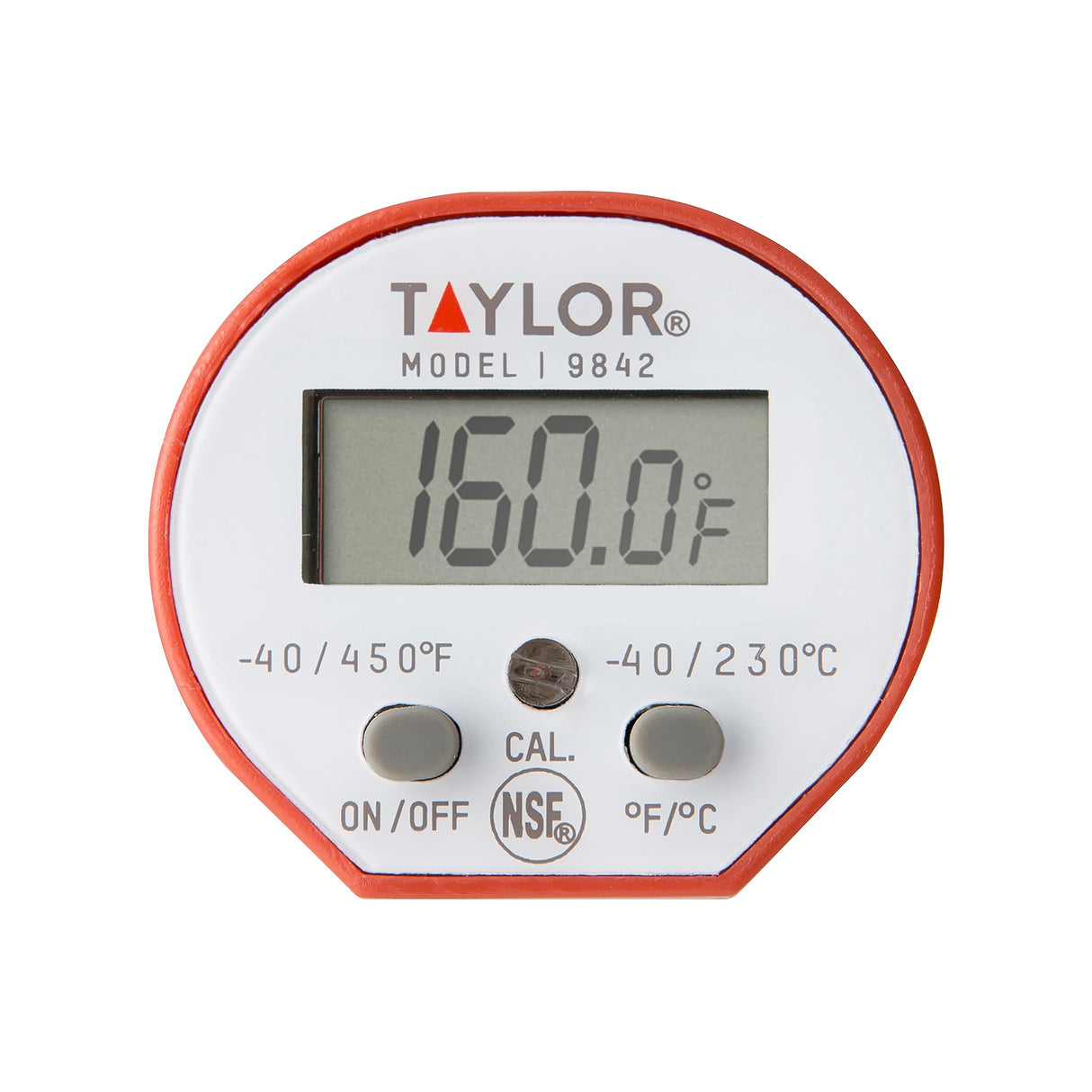 Taylor Waterproof Digital Instant Read Thermometer For Cooking, BBQ, Grilling, Baking, And Meat, Comes With Pocket Sleeve Clip, Red Taylor