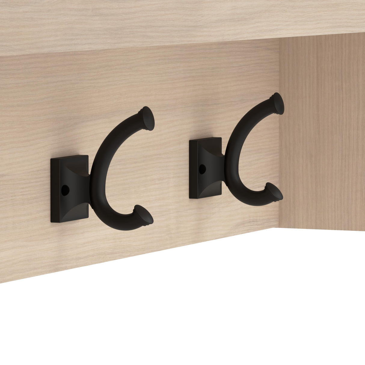 Bush Furniture Woodland 40W Hall Tree and Shoe Storage Bench with Shelves in White Washed Maple | Foyer, Mudroom, Entryway Organizer Bush Business Furniture