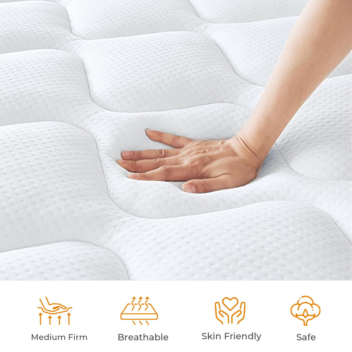 koorlian Twin Mattress 10 Inch, Hybrid Twin Size Mattress in a Box, Twin Bed Mattress with Individual Pocket Springs and Pressure-Relieving Memory Foam, Breathable, Medium Firm Mattress 75"x39"x10" koorlian