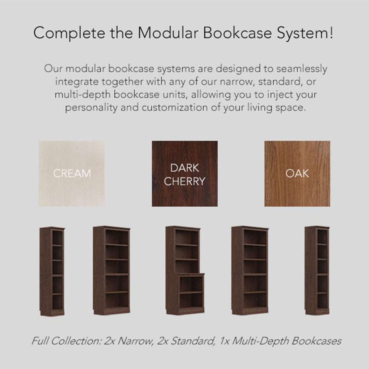 JAHRSTIM Halston Standard Bookcase, Adjustable Storage Open Display Shelving Unit for Home and Office Space, 31.49”L x 13.77”W x 72.8”H, Dark Cherry JAHRSTIM