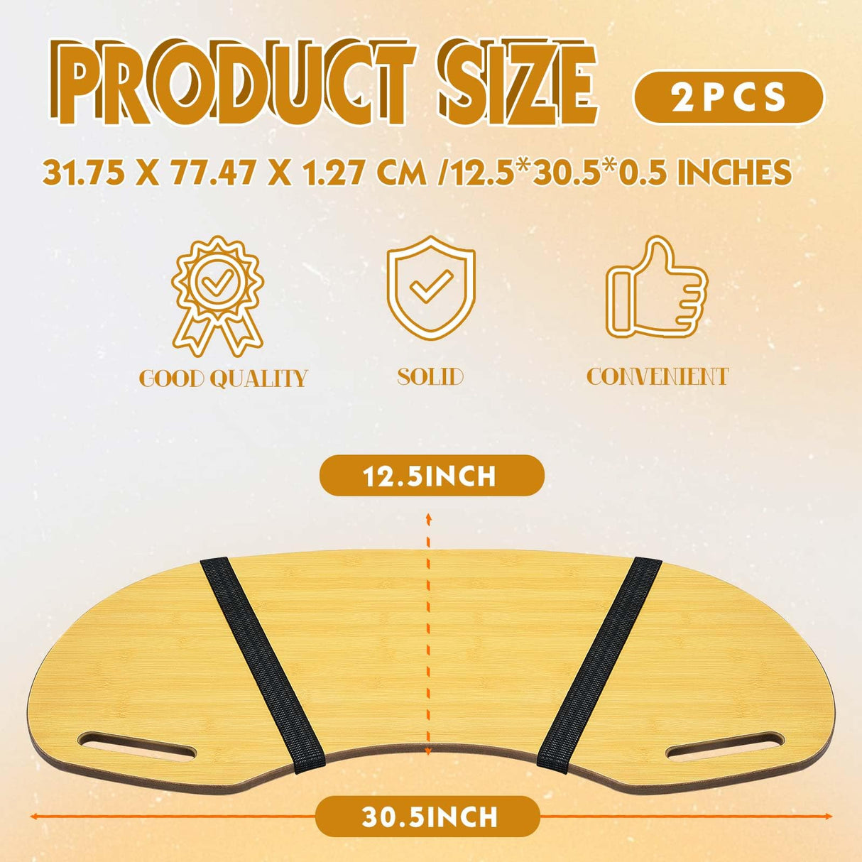 Thyle 2 Pcs Wood Curved Lap Desk 30.5'' x 12.5'' Lap Table with Handles Wooden Lap Board Curved Keyboard Lap Tray for Laptop Computer Mouse Thyle