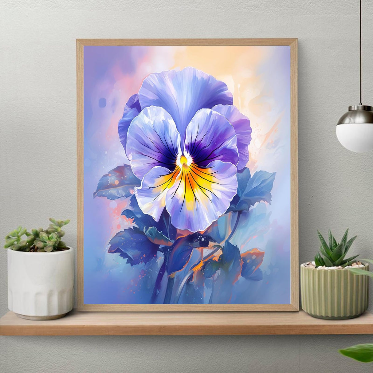 OKSGYTA Paint by Numbers Kit for Adults Flowers, Flower Pansy, Capture The Wonderful Moments of Summer's Flower Sea Through Art, 40x50cm, Without Frame OKSGYTA