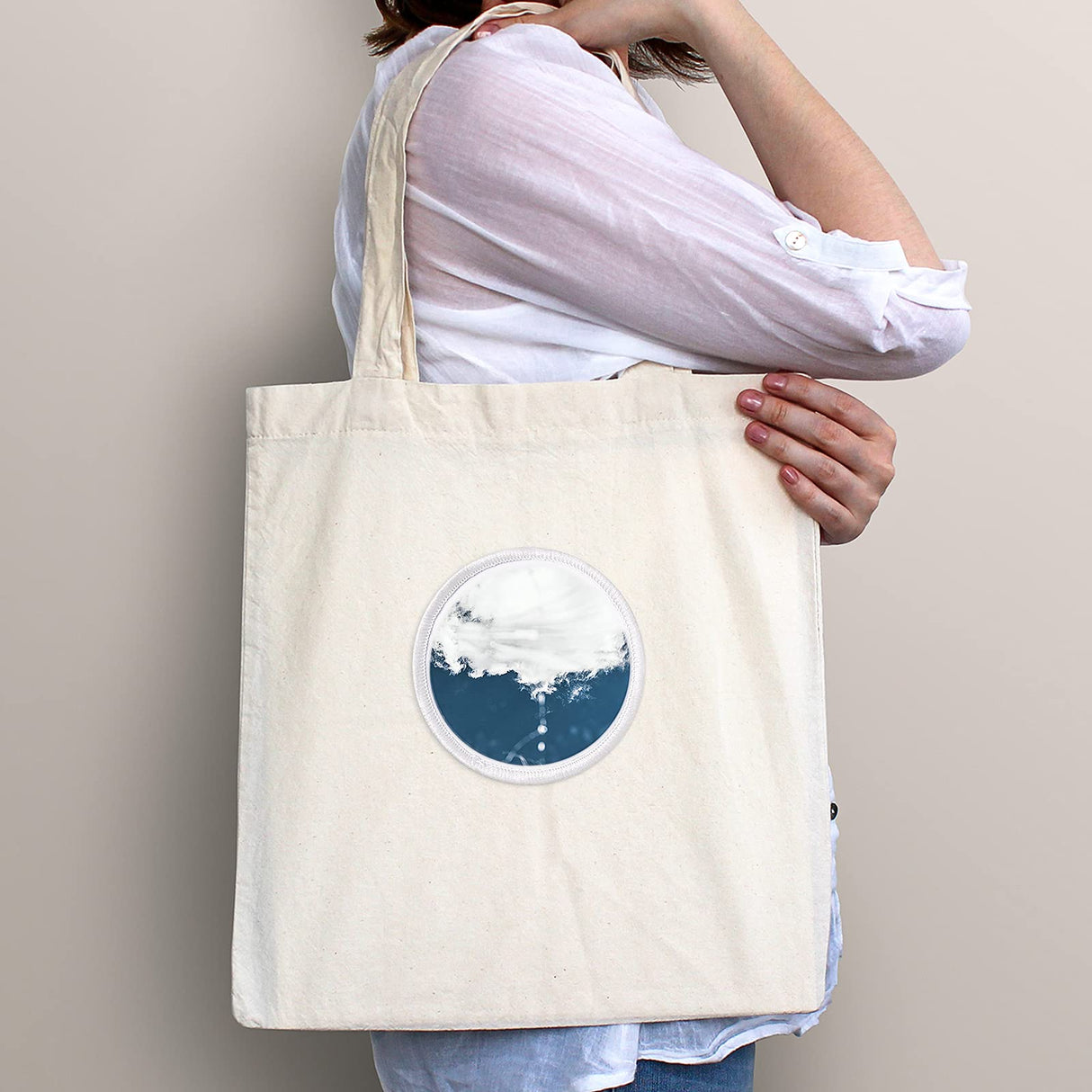 40 Pieces Sublimation Patch Round Blank Patch Fabric Iron-on Blank Patch Heat Transfer Repair Patch Sublimation Blank Fabric Repair Patch for Clothes, Hats, Uniforms, Backpacks, Shoes Geosar