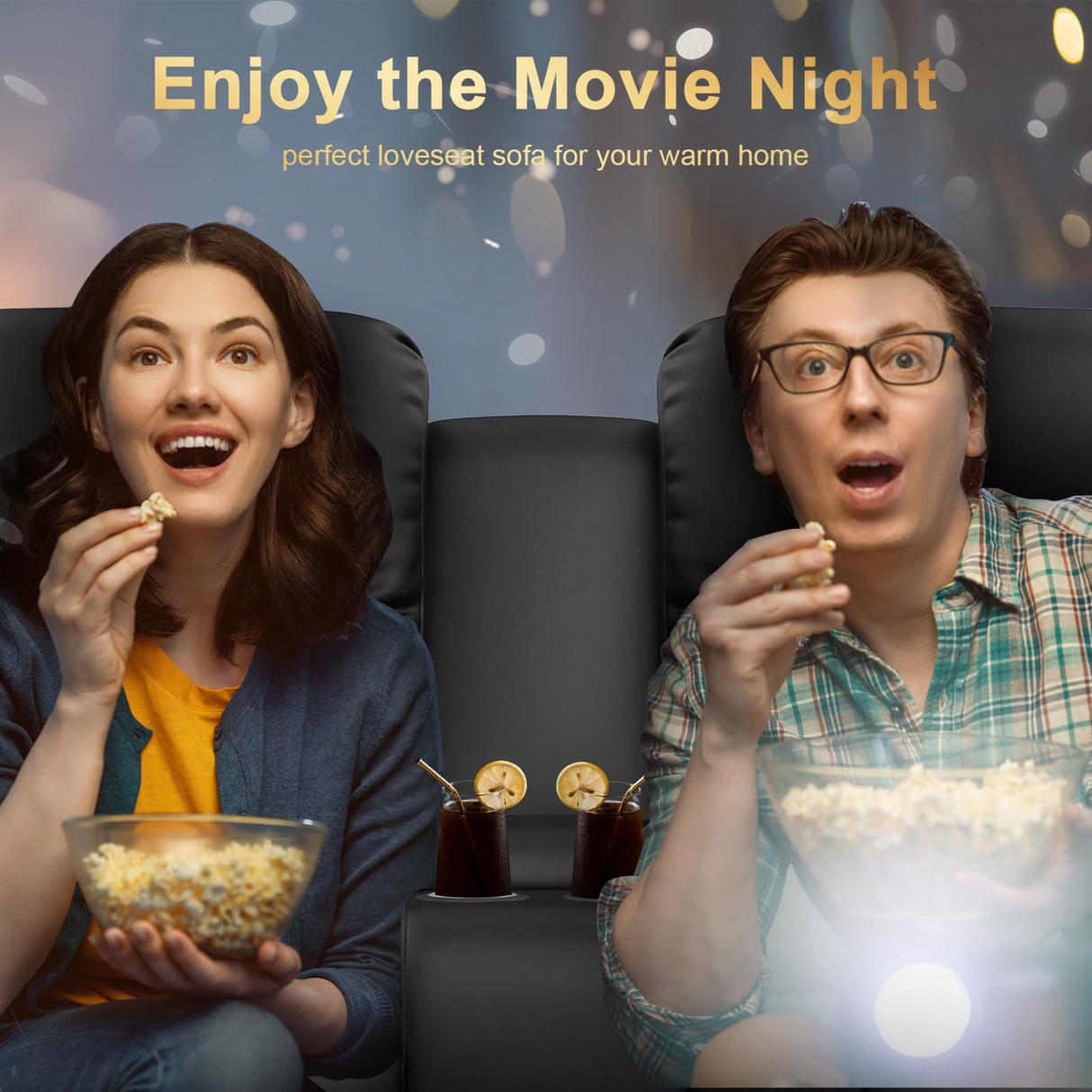 YONISEE Large Loveseat Recliner, Loveseat Recliner Sofa with Storage Console, Recliner Chair with USB Ports, 2 Cell Phone Holders, Cup Holder, Loveseat Couch for Living Room YONISEE