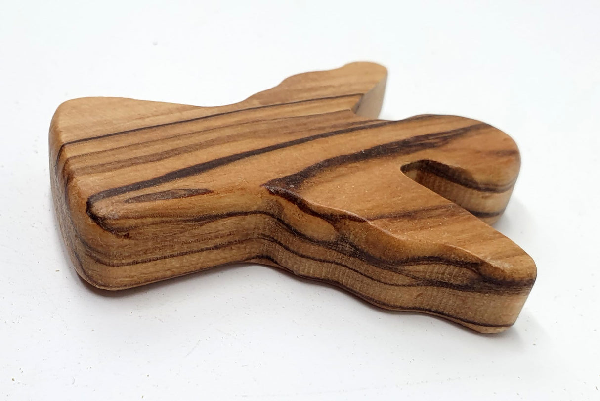 Zuluf ANGEL OLIVE WOOD HOLDING CROSS | Made in Bethlehem the Holy Land | Pocket Angel Cross For Comfort | Religious Gift for Protection Comes with Certificate from Holy Land Israel HLG025 Zuluf