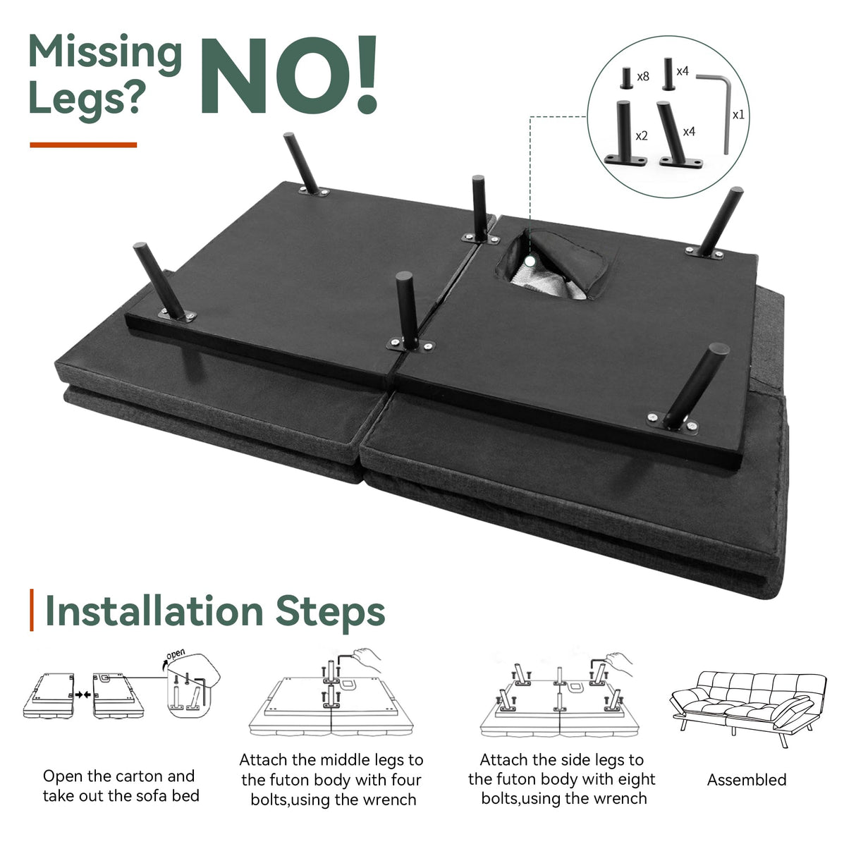 Opoiar Convertible Futon Sofa Bed,71" Memory Foam Futon Couch,Detachable Cushion,Adjustable Backrest & Armrest,Linen Modern Loveseat Sleeper Recliner for Living Room,Office,Apartment,Light Grey Opoiar