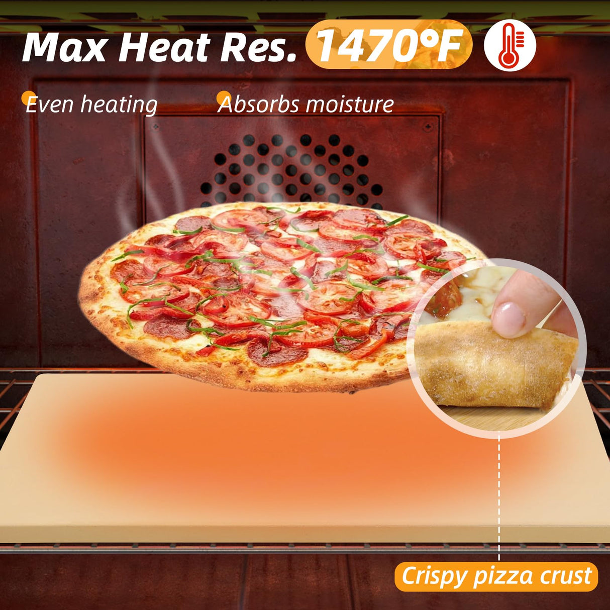 Pizza Stone 5 PCS Set, 15 x 12" Large Rectangle Pizza Stone Set for Oven with Metal Pizza Peels & Cutter Rocker, 0.6'' Thickened Stone Pizza Pan, Grill Baking Stone for Outdoor Grill for Pizza, Bread GOFOWRK