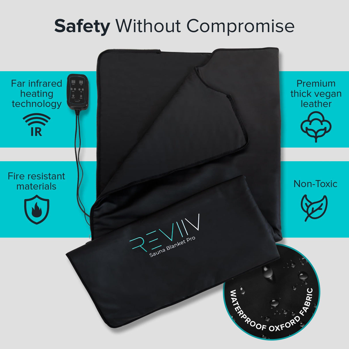 Portable Sauna Blanket with Bonus Cotton Insert Towel - V2.0 Major Upgrades! Premium Far Infrared Sauna Blanket for Detoxification - Sauna Blanket Infrared Saunas for Home with 85-185℉ Temp Range REVIIV