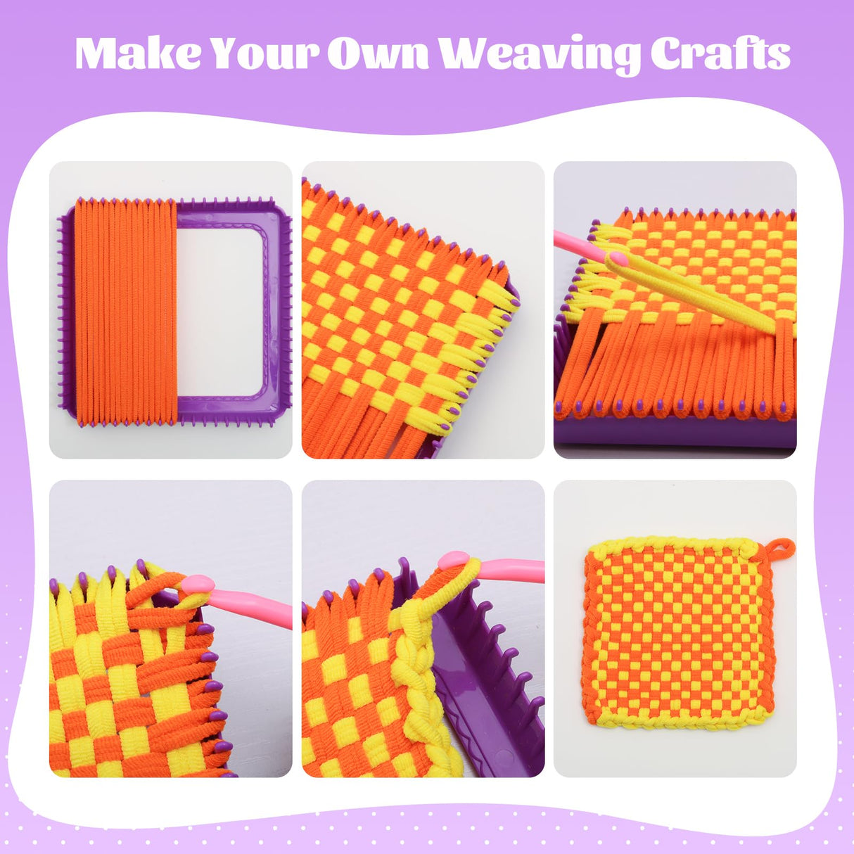 MagicKidz Weaving Loom Kit Toy - Birthday Gifts for Kids 6 7 8 9 10 11 12 Years Old - Arts and Crafts Kit for Girls Ages 6-8 10-12, DIY Potholder Knitting Kit with Loops MagicKidz