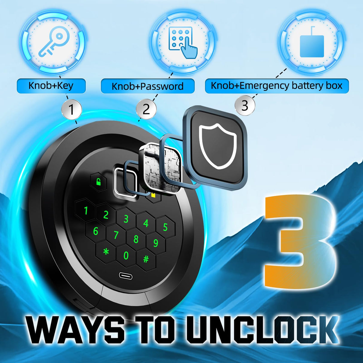 8-10 Long Gun Safe for Rifles and Pistols with Digtal Keypad, Quick Access Rifle Safe with Dual Alarm and Mute Mode, Gun Cabinets for Rifles and Shotguns with 2 Removable Shleves, Easy Assemble Yiosotne