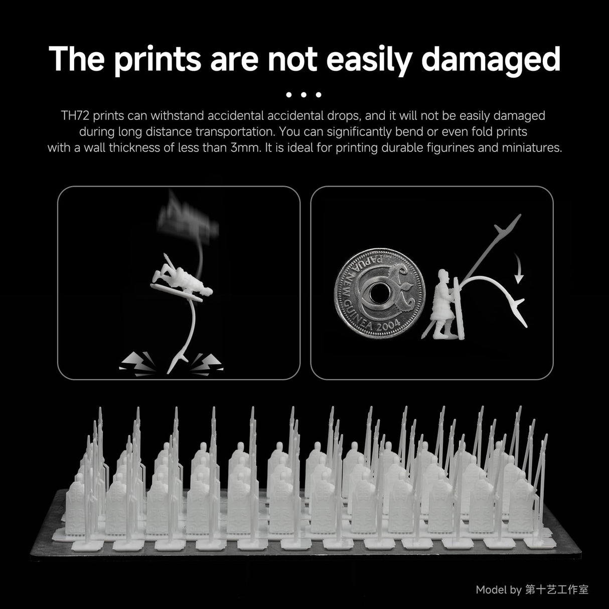 RESIONE 3D Printer Resin, TH72 Flexible Tough Resin with Long-Lasting Toughness and High Elongation, 3D Printing Impact Resistant for Figurines (White 1KG) RI RESIONE