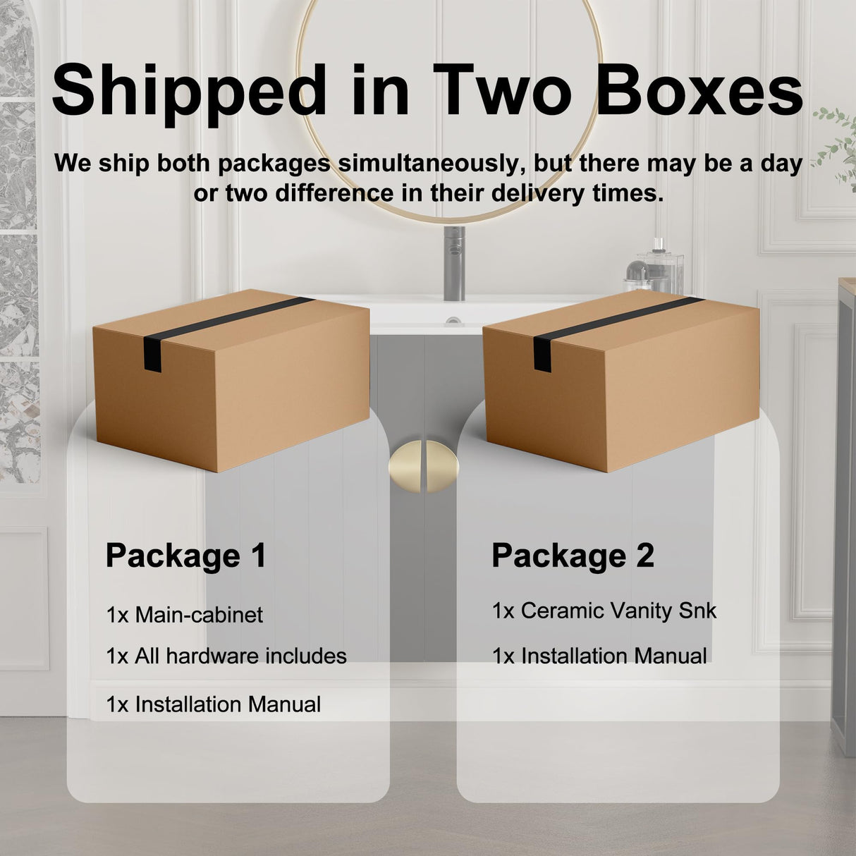 Findepot 30 Inch Floating Vanity Bathroom with Sink, White Bathroom Vanity Cabinet Combo with Ceramics Sink Top, Soft Close Cabinet Door & Open Storage Left Shelf, Modern Wall Mounted Vanity Findepot