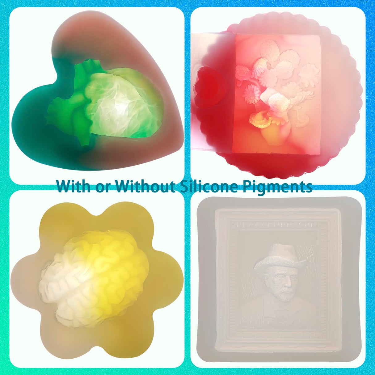 Silicone Mold Making Kit - Translucent Silicone for Mold Making 20A - Platinum Liquid Mold Making Silicone 2 Gallons with Tools Kit- 1:1 by Volume - Ideal for Resin Molds, Silicone Molds, Soap Molds BBDINO