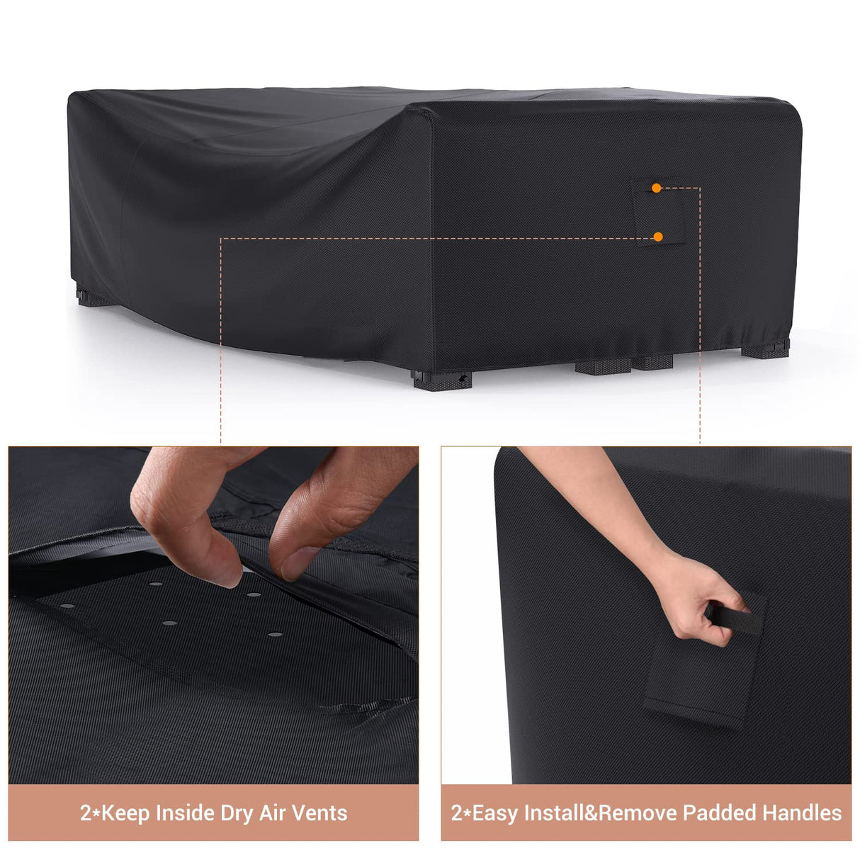 Patio Furniture Set Cover Waterproof, Mrrihand Outdoor Sectional Sofa Set Cover Heavy Duty 600D Table and Chair Set Cover 107" L×81" W×27.9" H Mrrihand