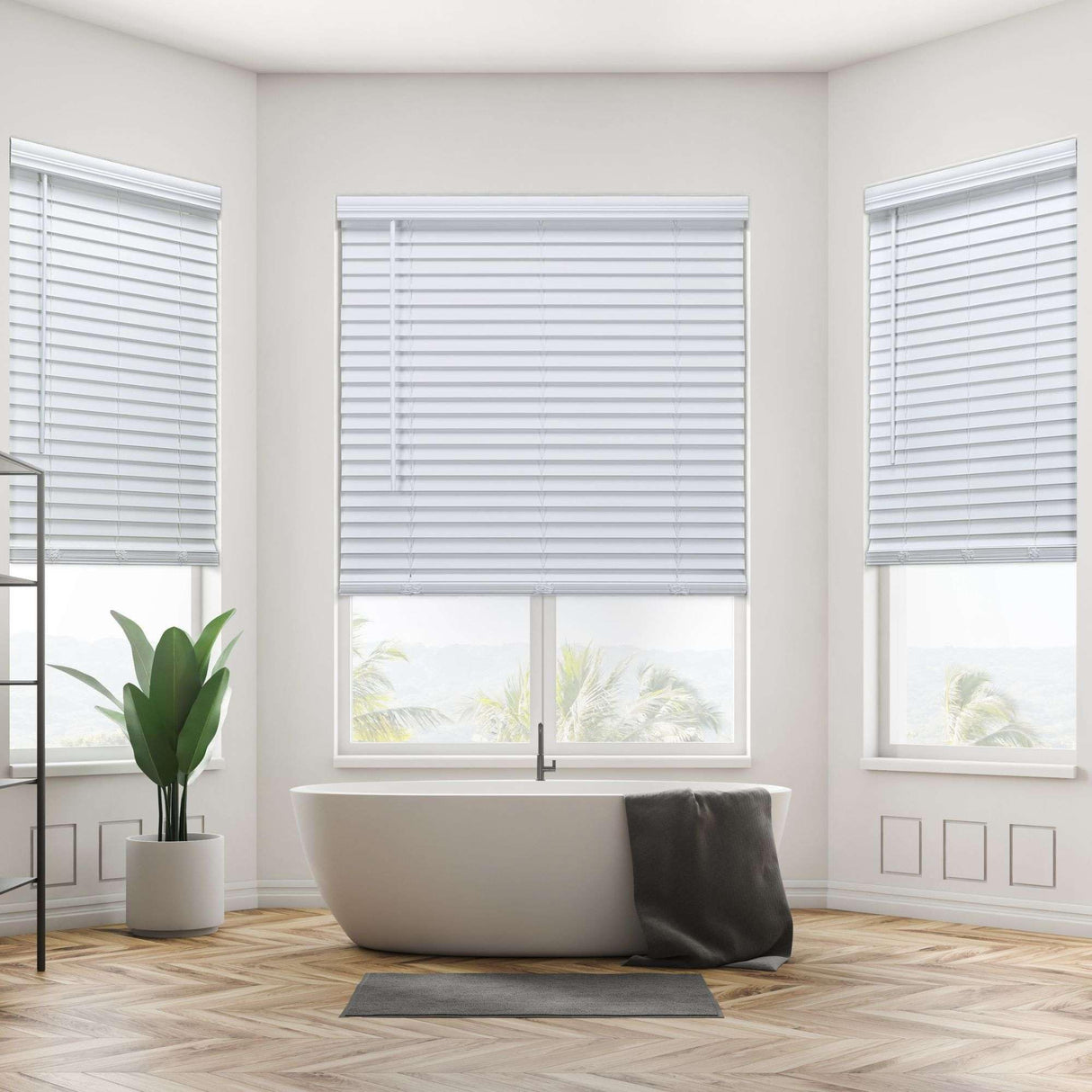 Linen AVENUE Cordless Faux Wood Blind White 26 W x 36 H, Flush Inside Mount (No Valance Side Pieces/Returns Included, Arrives ½ Inch Narrower) Linen AVENUE