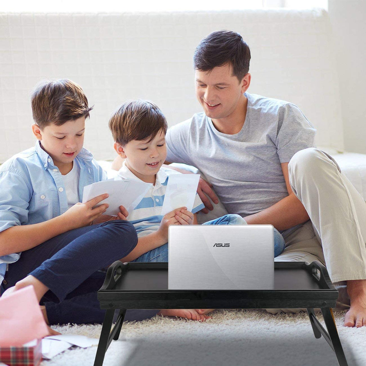 Bed Tray Table with Folding Legs Wooden Serving Breakfast in Bed or Use As a,Platter Tray,TV Table Laptop Computer Tray Snack Tray Large Size Artmeer