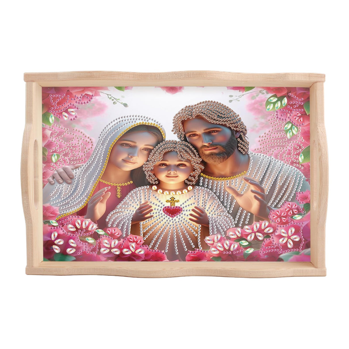 JZHYOAN Diamond Painting Trays for Adult, DIY Special Platter Creative Design, Food Large Art Serving Platter for Party Holiday Diamond Painting Table for Living Room Dining Woman Man Family JZHYOAN