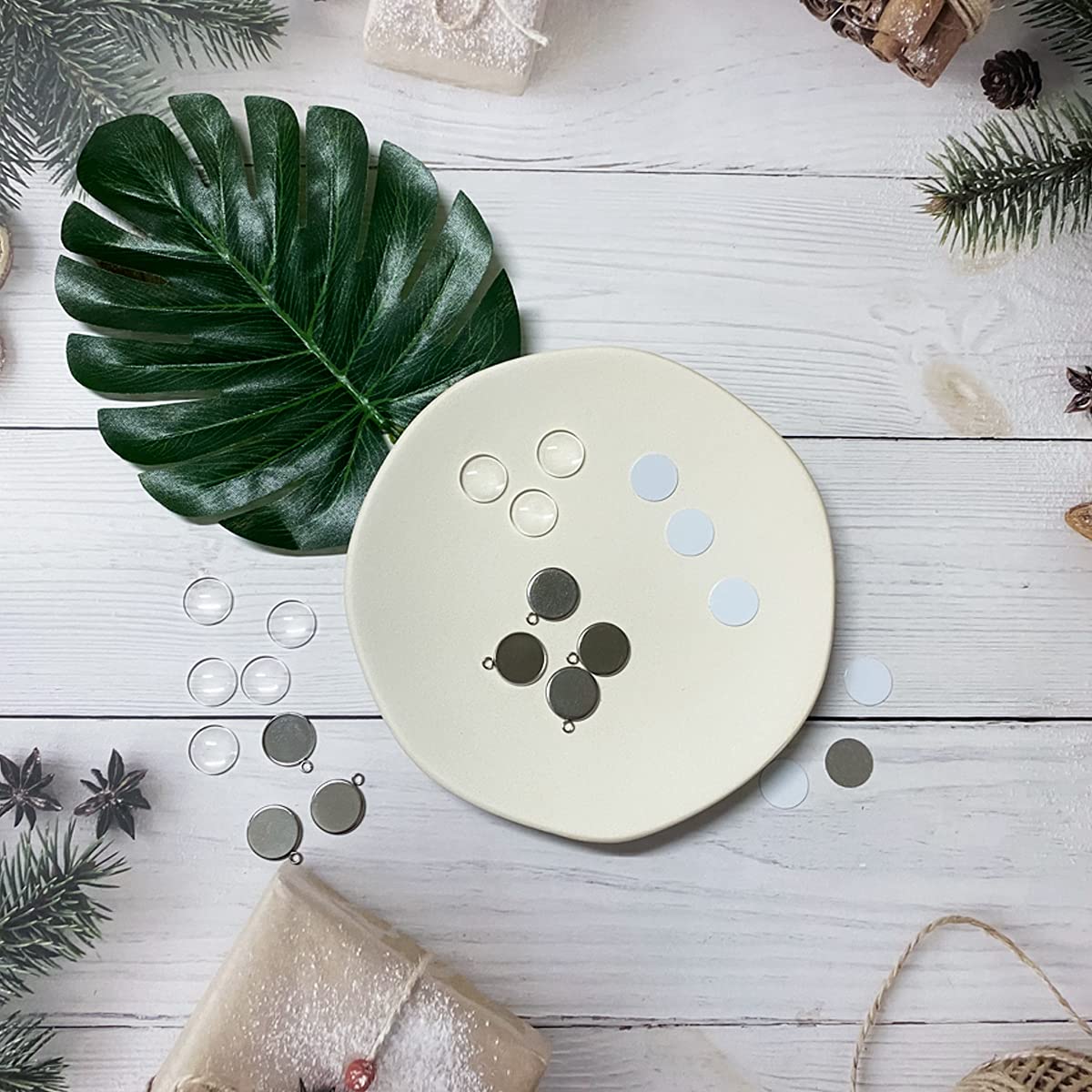 150pcs Sublimation Bezel Blanks Pendant Tray Kits 60pcs Round Stainless Steel Pendant Trays 60pcs Flatback Glass Dome with 30pcs Sublimation Aluminum Sheet for DIY Photo Pendant Jewelry Ornaments Yountor