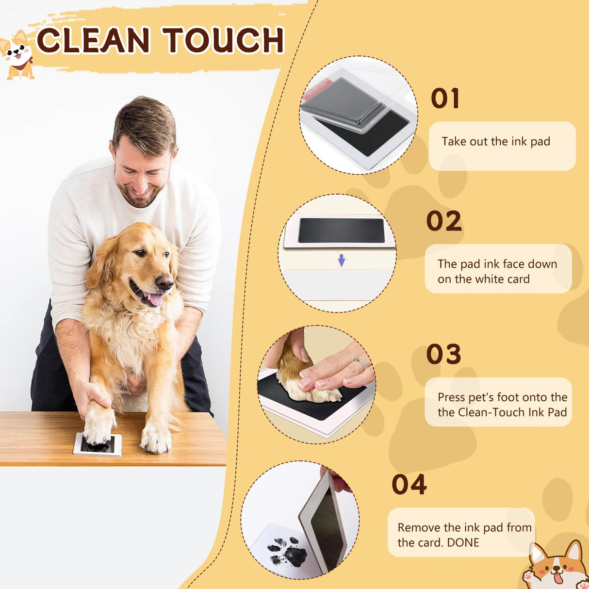 Dog Memorial Shadow Box Gift Pet Memory Display Case Wooden Picture Frame Pet Paw Ink Kit Glass Fur Jar Pets Keepsake Holder for Passed Away Dogs Cats idea Gifts for Pet Lover (Brown Dog Frame) TIOTG