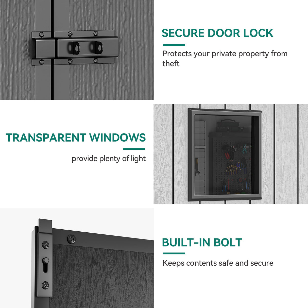 YITAHOME 8x10 FT Outdoor Storage Shed with Lockable Door, Large 544 Cuft Resin Shed with Floor Roof Windows Vents, All-Weather Plastic Storage Shed Tool Organizer for Backyard Garden Patio Lawn, Gray YITAHOME