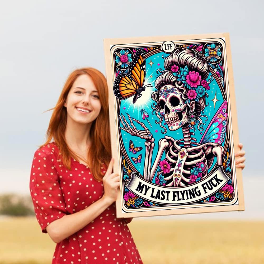 Meothan Skull Diamond Art Kits for Adults-Skull Last Flying Diamond Painting Kits for Adults Beginners, 5D DIY Full Drill Round Rhinestone Gem Art Crafts Paintings for Home Wall Decor 12"x16" Meothan