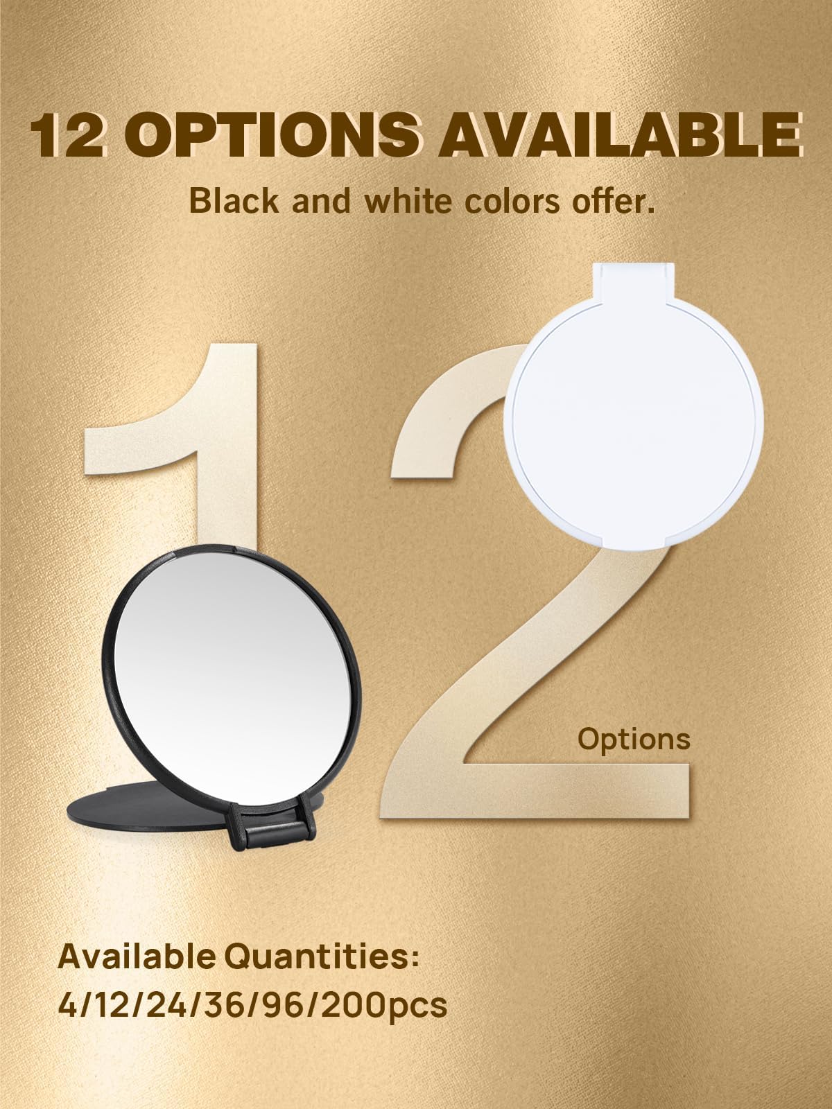 Qislee Compact Mirror Bulk, Round Makeup Bulk Compact Mirrors for Purse, Set of 36 (White) Qislee