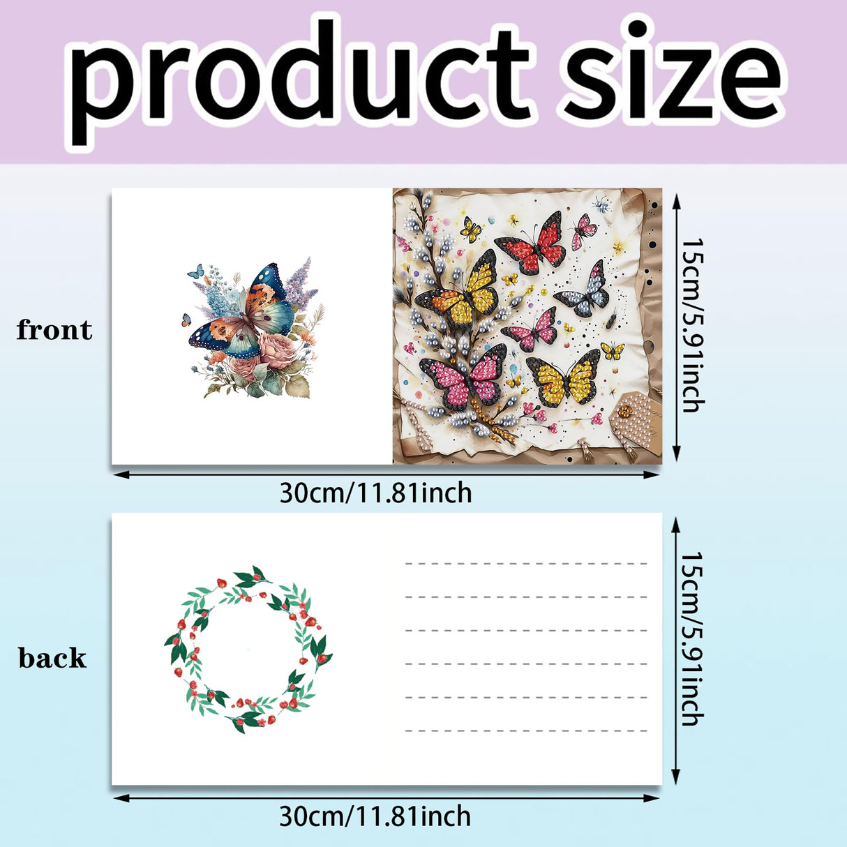 MaiYiYi 6 Pack DIY Frog Diamond Painting Greeting Cards Kit, Ladybug Diamond Art Greeting Cards, Butterfly Diamond Painting Cards for Family Friends Holiday Birthday MaiYiYi