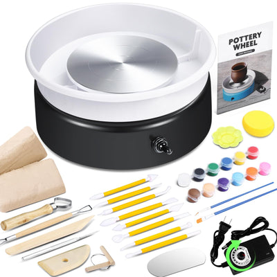 Pottery Wheel for Adults Beginners Kids - 6" Variable Speed Pottery Wheel Tool Kit, Supports Forward and Reverse Rotation, 60dB, Art Supplies, Crafts for Adults