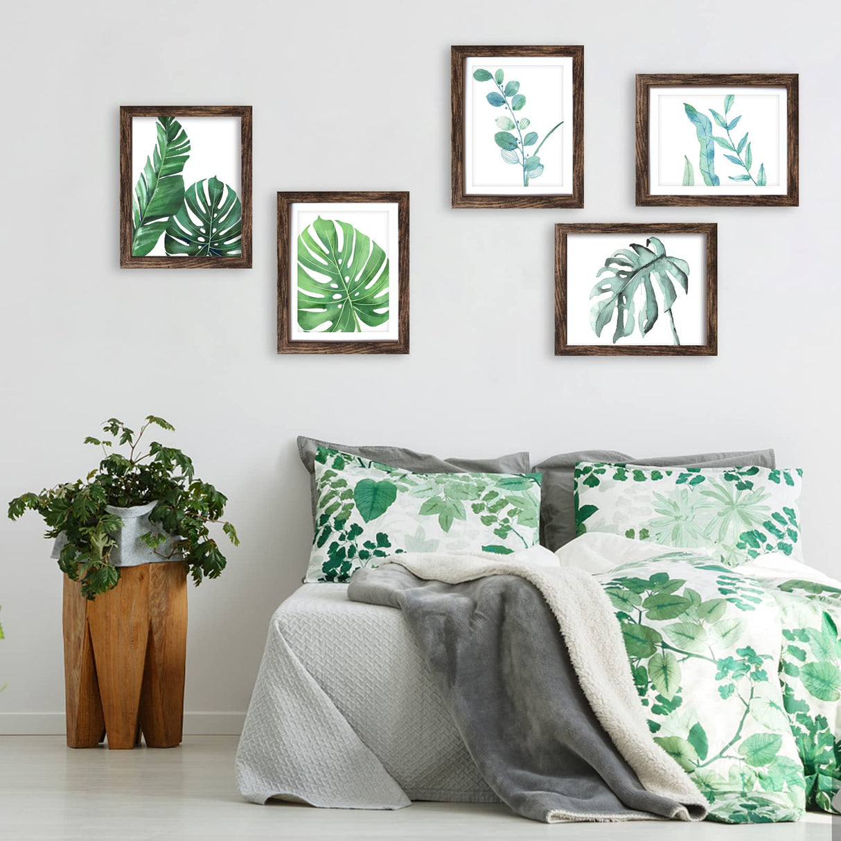 SESEAT 8x10 Picture Frames Rustic Brown with Mat Photo Frames 4 Packs for Tabletop or Wall SESEAT