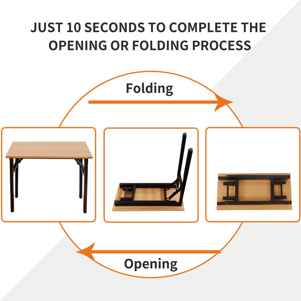 Need Folding Desk Small Desk 31 1/2" No Assembly Foldable Computer Desk for Small Space/Home Office/Dormitory,Teak&Black Frame Need