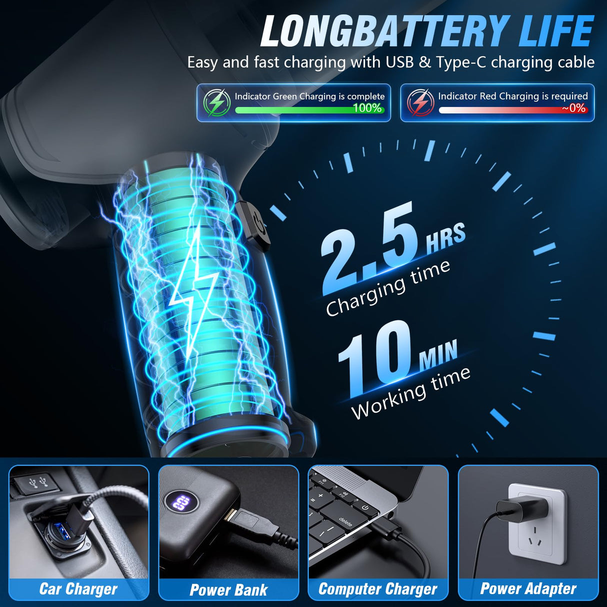 IHE Handheld Car Vacuum Cleaner, 15000Pa Vacuum Cleaner and Air Duster, 120W High Power Wet and Dry Handheld Car Vacuum Cleaner with Multi-Nozzles for Car, Pet, Office, Home Cleaning IHE