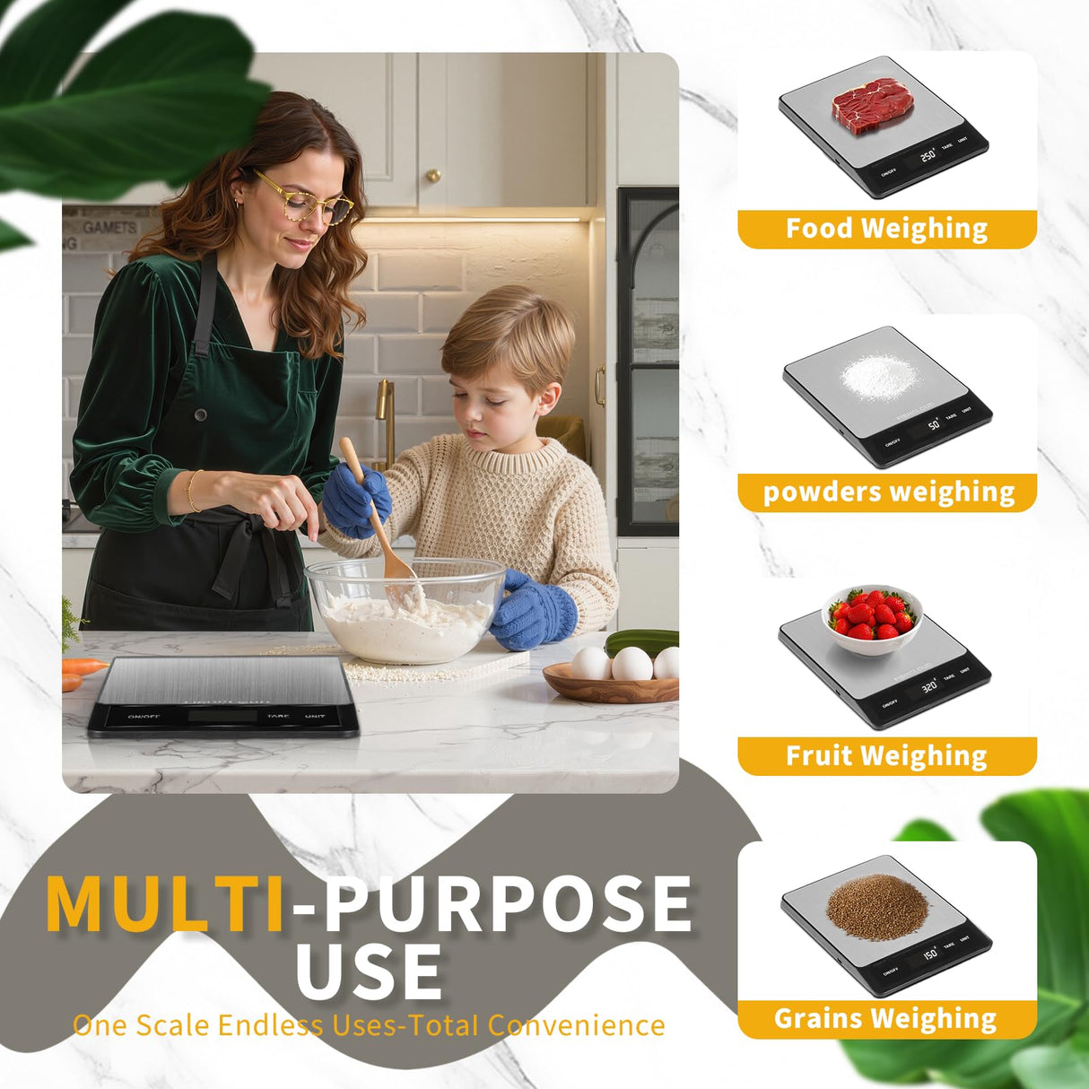 Food Scale - Rechargeable Digital Kitchen Scale 33lb, 1g/0.05oz Precision, Type-C, Stainless Steel, Grams/Ounces, LCD Display, for Cooking/Baking/Meal Prep (Ash Silver) FISHCLOUD