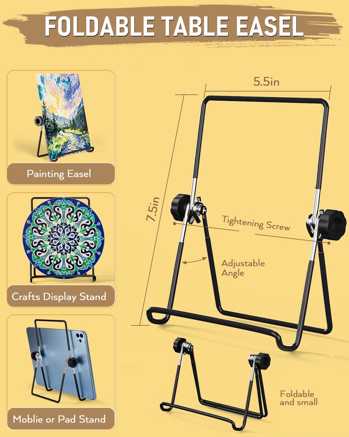 Nicpro Acrylic Paint Canvas Set for Adults & Kids, 80PCS Art Painting Supplies Kit with 2*12 Colors Paint, 6 Canvas, 2 Table Easel, 2*10 Brushes, 2 Paper Pad, 2 Palette for Artist Beginner Students Nicpro