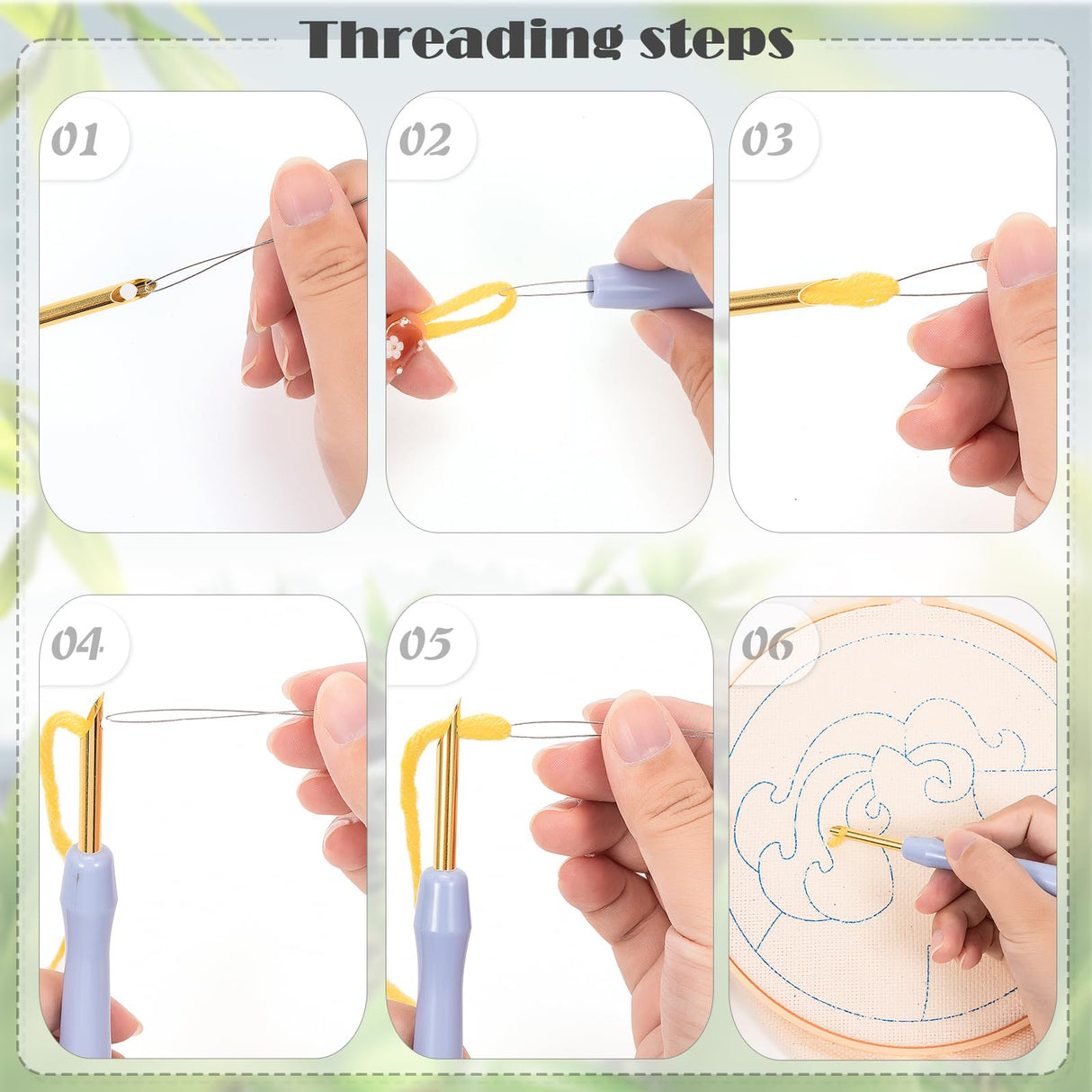 JSRQT Punch Needle Kit for Beginners, Punch Needle Starter Kit for Adult Kids with Bird Pattern, DIY Craft Cross Stitch Rug Beginners Kit, Handmade Punch Needle Embroidery Kit with Tool for Home Decor JSRQT