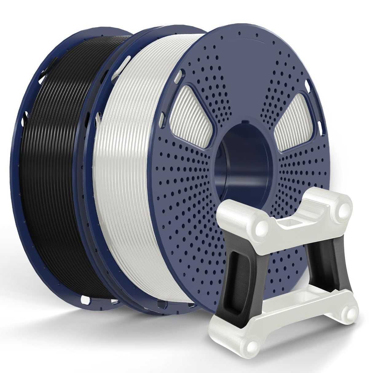 PETG Filament 1.75mm - 2kg(4.4lbs) Elite 3D Printer Filament, 1.75mm Dimensional Accuracy +/- 0.02mm, Black + Transparent Bundle YOOPAI