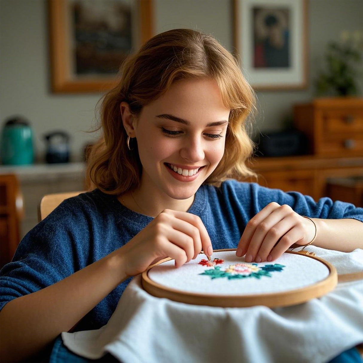 Embroidery Fabric Squares Cotton, 5 Pcs Squares Pre-Cut Natural Cotton Embroidery Cloth Fabric, Embroidery Cloth Squares for Embroidery Garment Craft,7.9x7.9” FFPDYBEST