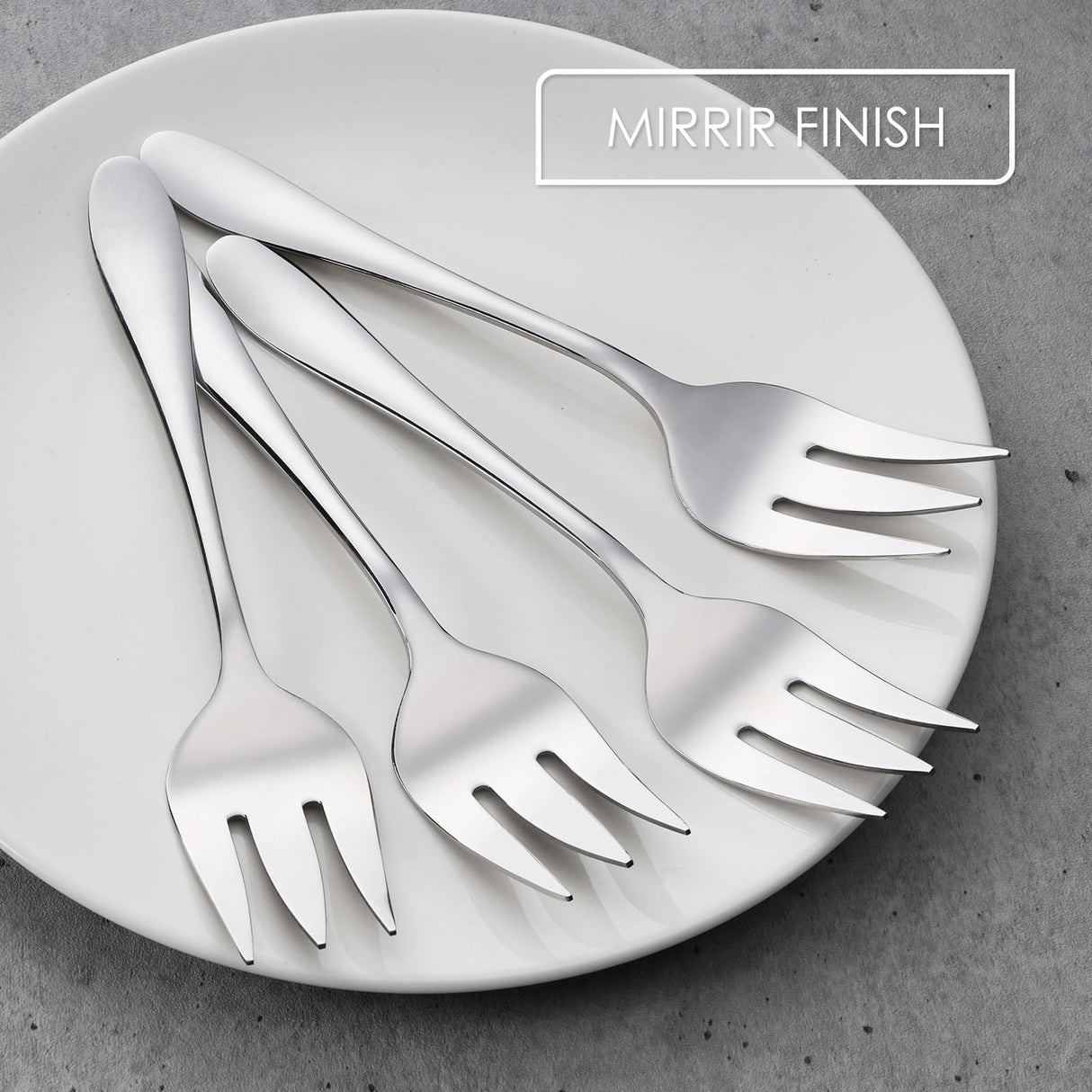 Stainless Steel Serving Forks, E-far 4-Piece Metal Hostess Serving Utensils Set for Meat Catering Buffet Party Kitchen Restaurant, Non-toxic & Dishwasher Safe E-far