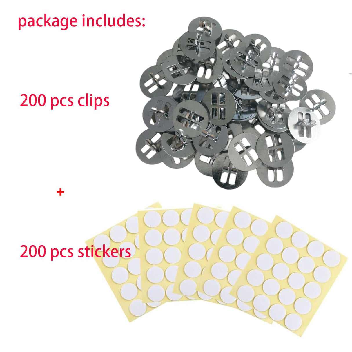 200 pcs Wick Clip & 200 pcs Stickers Stainless Steel Clips for Candle Making Wick Base for Candle Making Universal Wood Wick Clips Wooden Wicks Bases Fit Most Wooden Wicks (Wicks not Included Phinicco