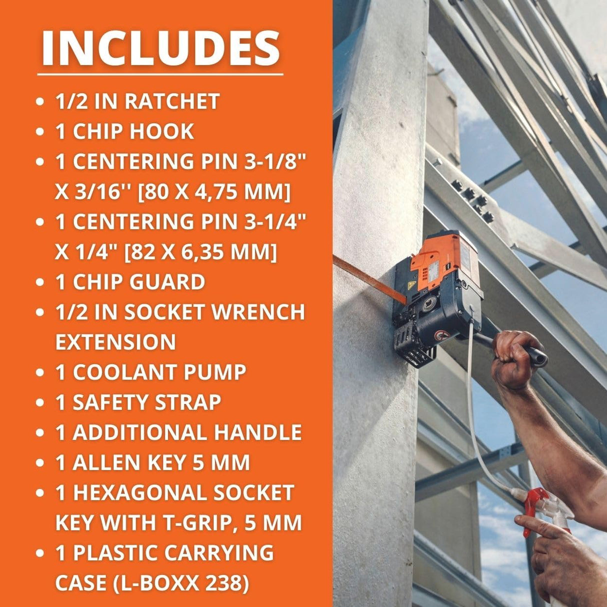 Fein Slugger MagForce 90 Compact Magnetic Drill Up to 1-3/8" - Lightweight Powerful Maintenance-Free 10-Amp Base Drill for the Toughest Jobs - 72732362090 Fein