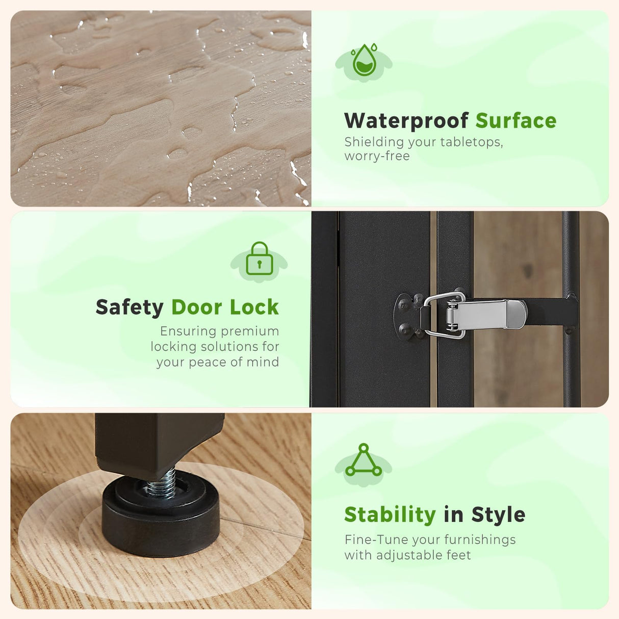 Lyromix 43'' L-Shaped Corner Dog Crate Furniture Large Breed for 2 Dogs with Double Rooms,Wooden Dog Crate End Table Indoor with Removable Divider for Small to Medium Dogs, Can Use Separately Lyromix