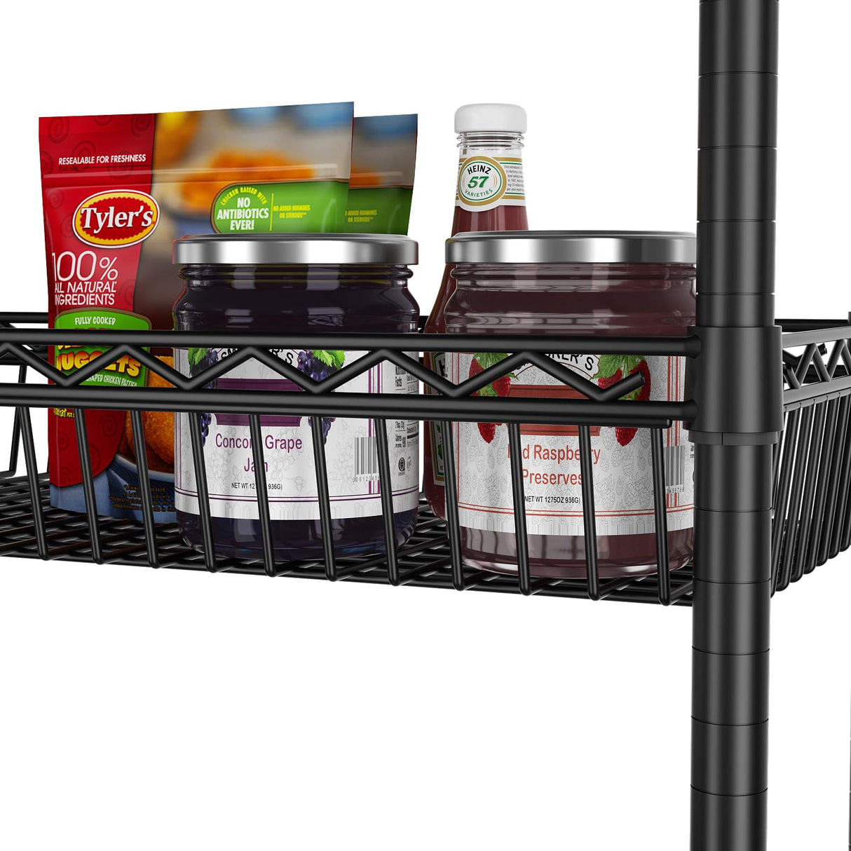 SINGAYE Shelf 6 Tier Wire Shelving Unit Adjustable Storage Shelves Big Basket Rack for Garage Kitchen Office Pantry Laundry Room Organizers13.5 D x 30" W x 65" H Black SINGAYE