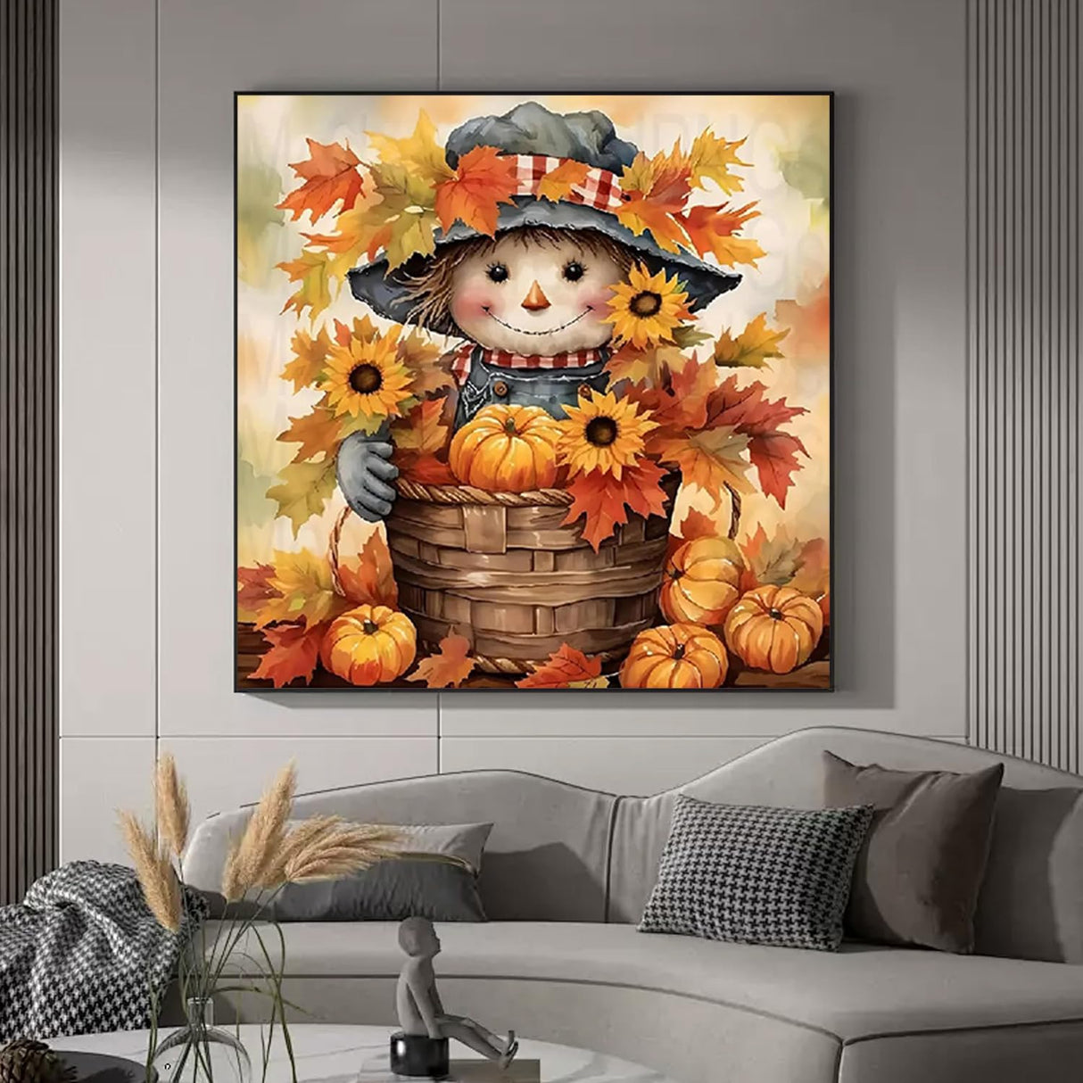 BAWKENTON Pumpkin Paint by Numbers for Adults and Kids, Fall Pumpkin Painting by Number Kits On Canvas, Number Artist Paint by Number Kit Funny Flower Without Frame DIY, Home Wall Decor, 11.8x11.8in BAWKENTON