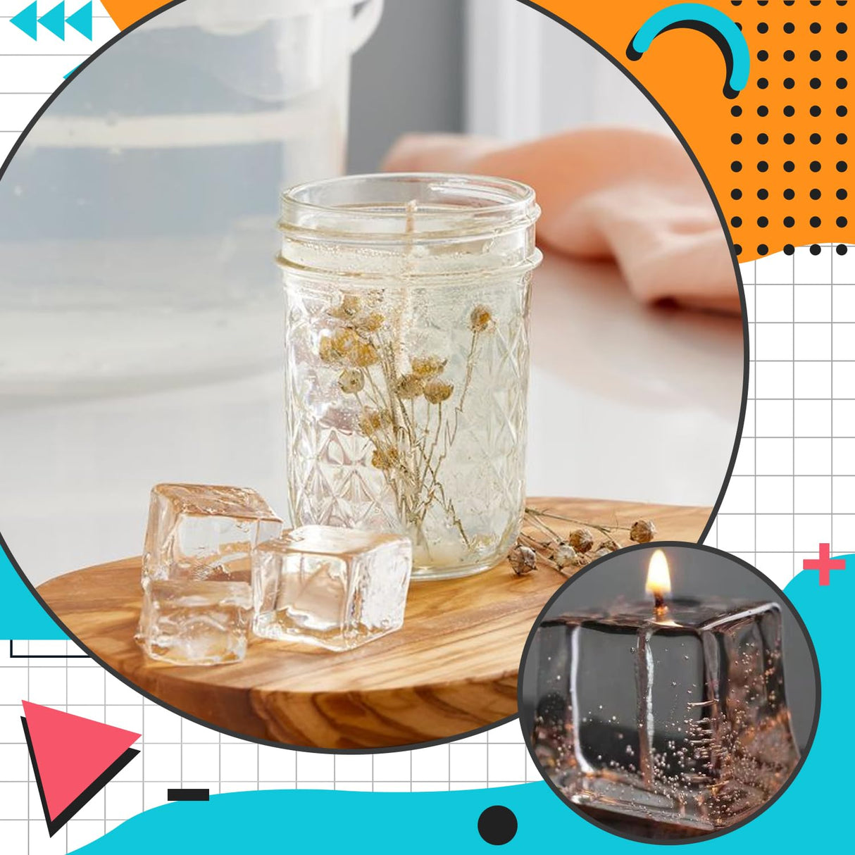 1lbs Gel Wax for Candle Making, DIY Clear Candle Wax Transparent Jelly Wax Melts, Handmade Material Crystal Gel Wax Candle Supplies- 16 OZ Ksedcon