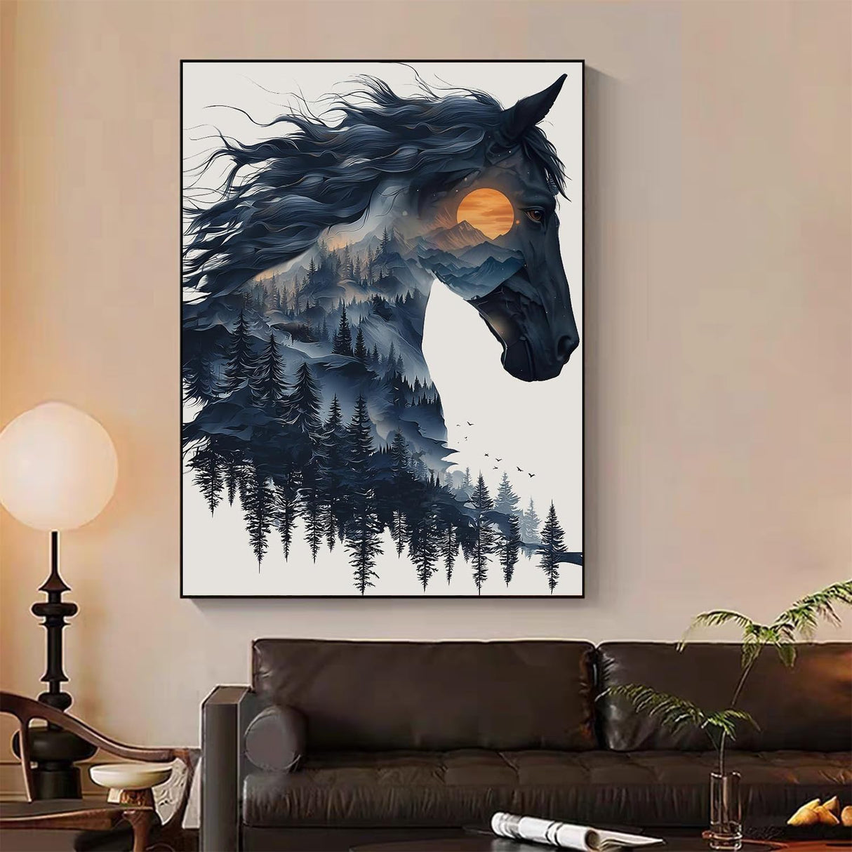 xcemhil Horse Paint by Numbers Kit for Adults, Horse Painting by Numbers, Adult Paint by Number Kits Suitable for Gifts and Interior Decor 16x20 Inch xcemhil