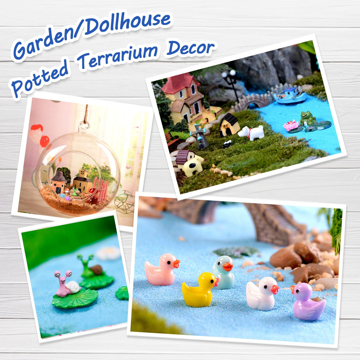 Homlone 105 Miniature Fairy Garden Accessories, Fairy Garden Kit, Fairy Garden Animals, Miniature Figurines, Micro Landscape Ornaments Kit, Garden DIY Kit for Dollhouse Decoration Plant House Decor Homlone