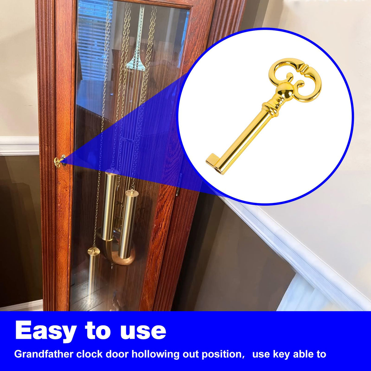 Grandfather Clock Key Replacement Howard Miller Grandfather Clock Door Key, Compatible Ridgeway, Sligh, Emporer, Pearl, Seth Thomas Clock Door Key Suit for Most Clock Prior to 2004 RO6G