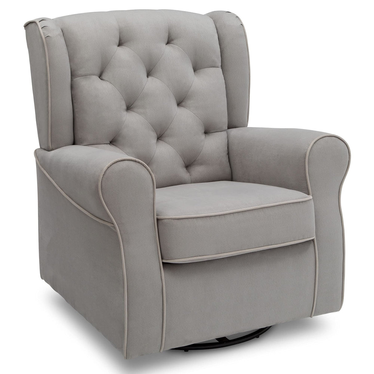 Delta Children Emerson Upholstered Glider Swivel Rocker Chair, Dove Grey with Soft Grey Welt Delta Children
